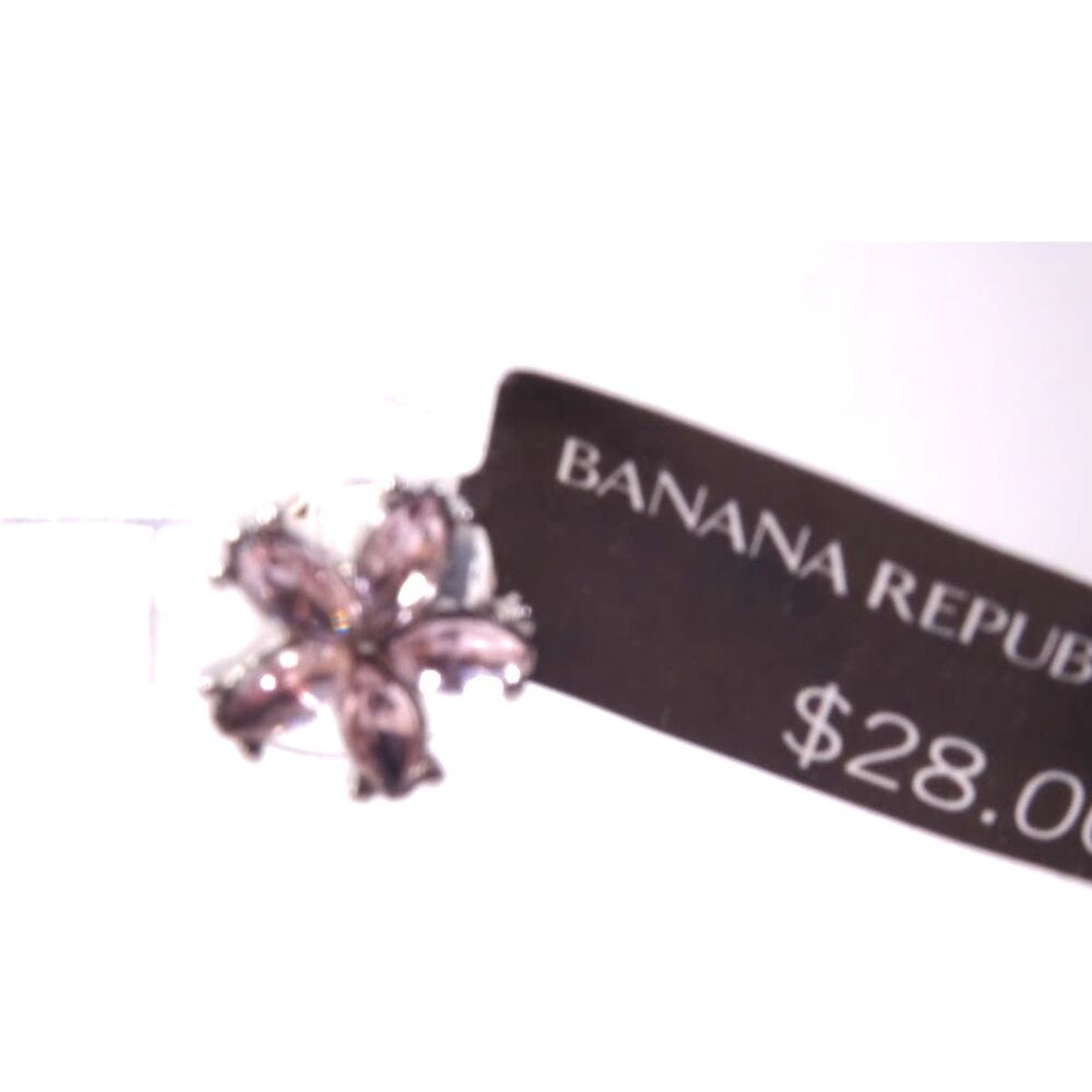 Banana Republic Women's Gemstone Lavender Flower Stud EARRINGS NWT 28